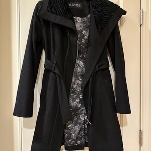 GUESS Women's Elegant Black Trench Coat